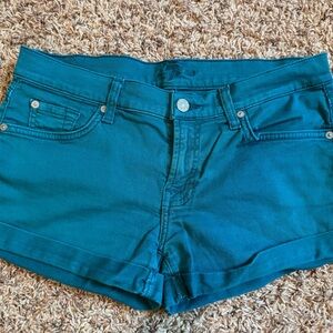 7 For All Mankind Blue Jean Shorts Fitted Cut